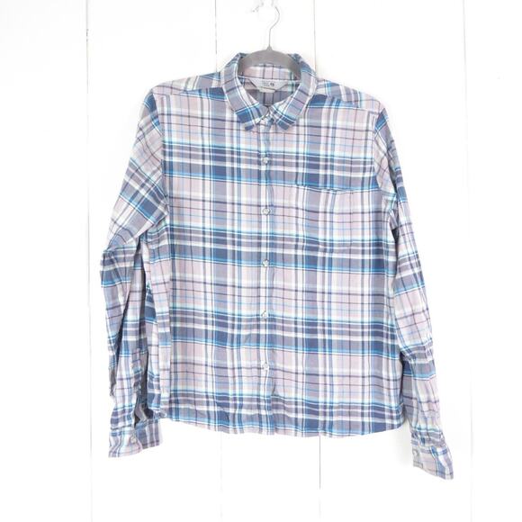 Mountain Hardwear Shirt Womens SZ L Flannel Button Up Long Sleeve Lightweight - Picture 1 of 12